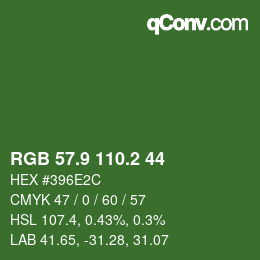 カラーコード: RGB 57.9 110.2 44 | qconv.com
