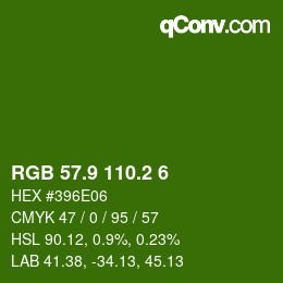 カラーコード: RGB 57.9 110.2 6 | qconv.com
