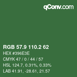 カラーコード: RGB 57.9 110.2 62 | qconv.com