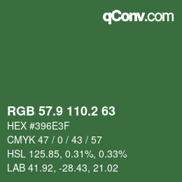 カラーコード: RGB 57.9 110.2 63 | qconv.com