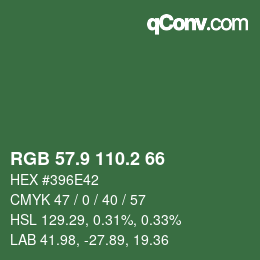 カラーコード: RGB 57.9 110.2 66 | qconv.com