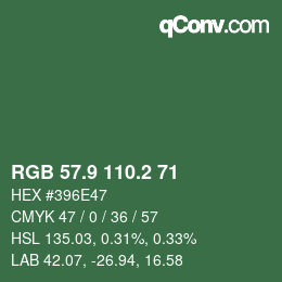 カラーコード: RGB 57.9 110.2 71 | qconv.com