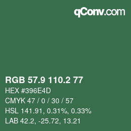 Color code: RGB 57.9 110.2 77 | qconv.com