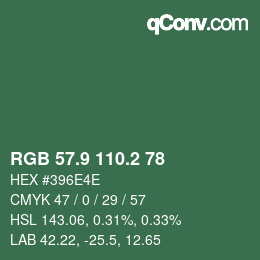 Color code: RGB 57.9 110.2 78 | qconv.com
