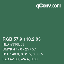 Color code: RGB 57.9 110.2 83 | qconv.com