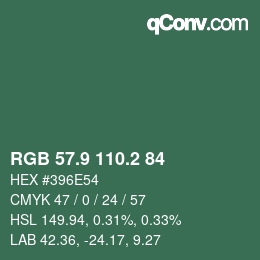 カラーコード: RGB 57.9 110.2 84 | qconv.com