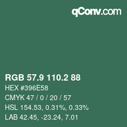 Color code: RGB 57.9 110.2 88 | qconv.com
