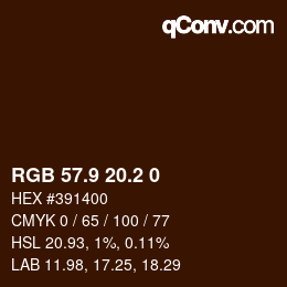 カラーコード: RGB 57.9 20.2 0 | qconv.com