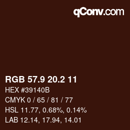 カラーコード: RGB 57.9 20.2 11 | qconv.com