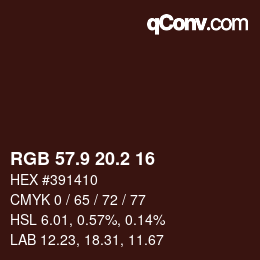Color code: RGB 57.9 20.2 16 | qconv.com