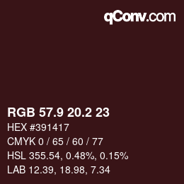 カラーコード: RGB 57.9 20.2 23 | qconv.com