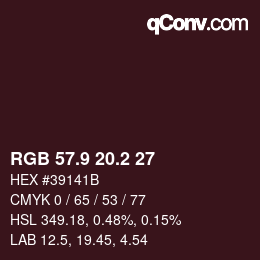 Color code: RGB 57.9 20.2 27 | qconv.com