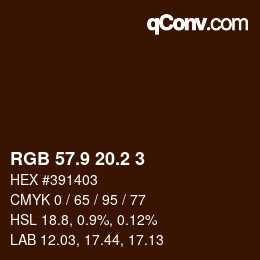 カラーコード: RGB 57.9 20.2 3 | qconv.com