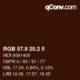 カラーコード: RGB 57.9 20.2 5 | qconv.com