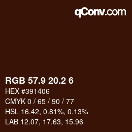 Color code: RGB 57.9 20.2 6 | qconv.com