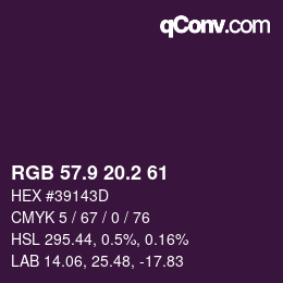 カラーコード: RGB 57.9 20.2 61 | qconv.com
