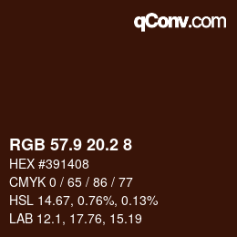 カラーコード: RGB 57.9 20.2 8 | qconv.com
