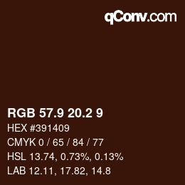 Color code: RGB 57.9 20.2 9 | qconv.com