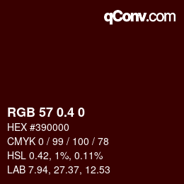 カラーコード: RGB 57 0.4 0 | qconv.com