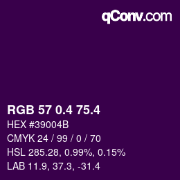 カラーコード: RGB 57 0.4 75.4 | qconv.com