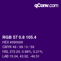 カラーコード: RGB 57 0.8 105.4 | qconv.com