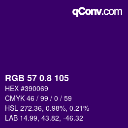 カラーコード: RGB 57 0.8 105 | qconv.com