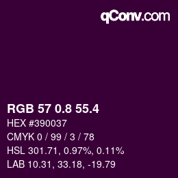 カラーコード: RGB 57 0.8 55.4 | qconv.com