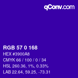 Color code: RGB 57 0 168 | qconv.com