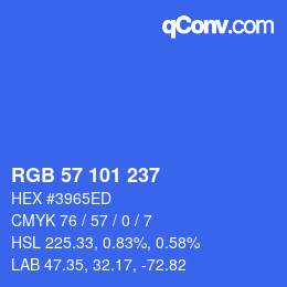 Color code: RGB 57 101 237 | qconv.com