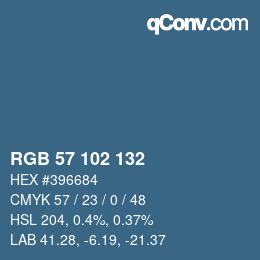 Color code: RGB 57 102 132 | qconv.com
