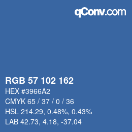 カラーコード: RGB 57 102 162 | qconv.com
