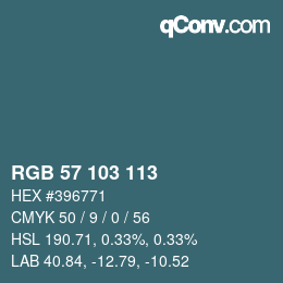 Farbcode: RGB 57 103 113 | qconv.com