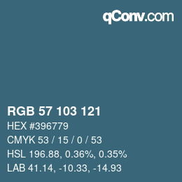カラーコード: RGB 57 103 121 | qconv.com