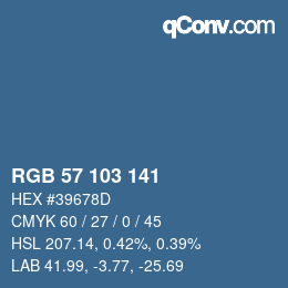 カラーコード: RGB 57 103 141 | qconv.com
