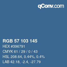カラーコード: RGB 57 103 145 | qconv.com