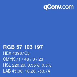 Color code: RGB 57 103 197 | qconv.com