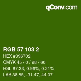 カラーコード: RGB 57 103 2 | qconv.com