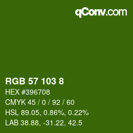 Farbcode: RGB 57 103 8 | qconv.com
