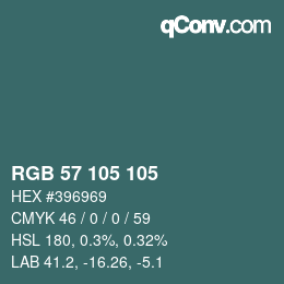 颜色代码: RGB 57 105 105 | qconv.com