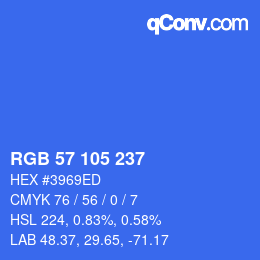 カラーコード: RGB 57 105 237 | qconv.com