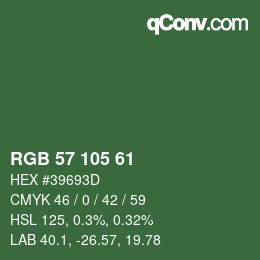Farbcode: RGB 57 105 61 | qconv.com