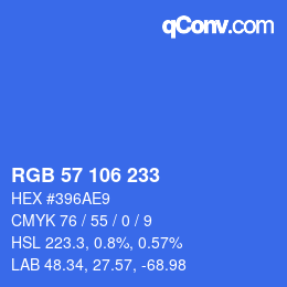 Color code: RGB 57 106 233 | qconv.com