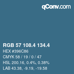 カラーコード: RGB 57 108.4 134.4 | qconv.com