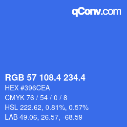 カラーコード: RGB 57 108.4 234.4 | qconv.com