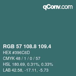 カラーコード: RGB 57 108.8 109.4 | qconv.com