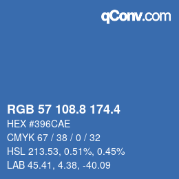 カラーコード: RGB 57 108.8 174.4 | qconv.com