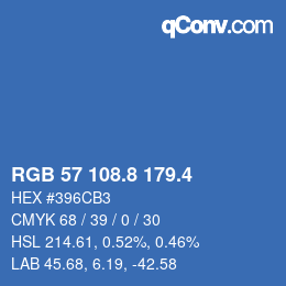 カラーコード: RGB 57 108.8 179.4 | qconv.com
