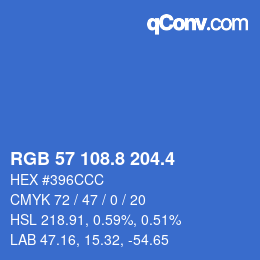 カラーコード: RGB 57 108.8 204.4 | qconv.com