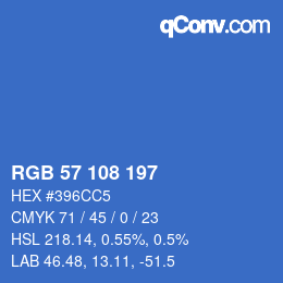 カラーコード: RGB 57 108 197 | qconv.com