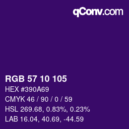 Color code: RGB 57 10 105 | qconv.com
